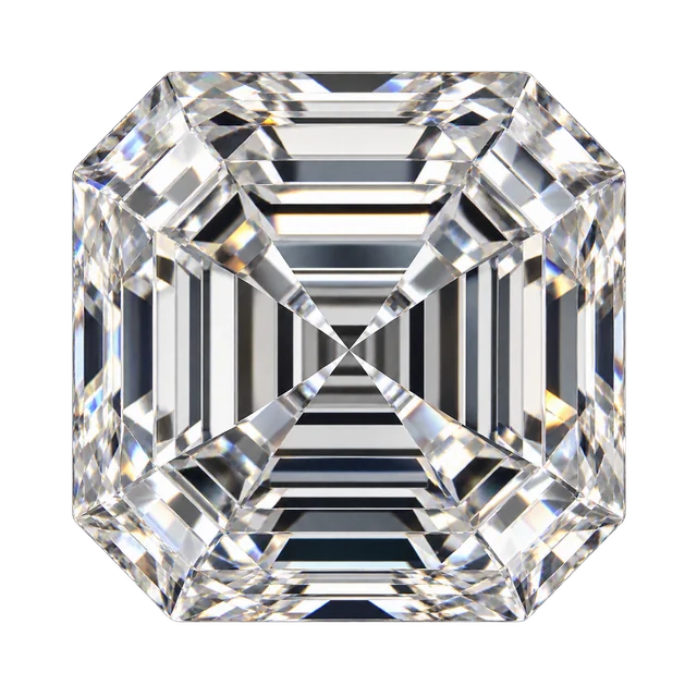 Top view of a loose Asscher-cut diamond