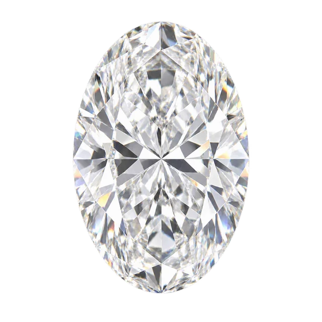 Top view of a loose oval-cut diamond