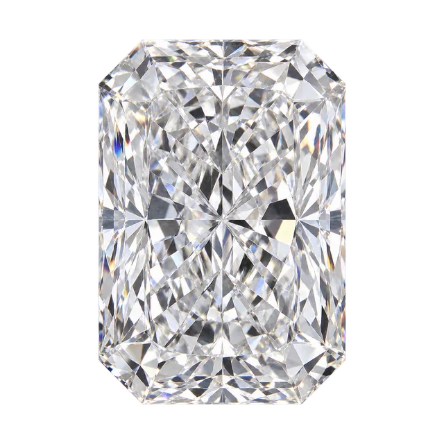 Top view of a loose radiant-cut diamond