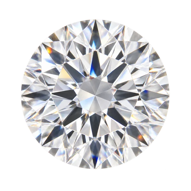 Top view of a loose round brilliant-cut diamond