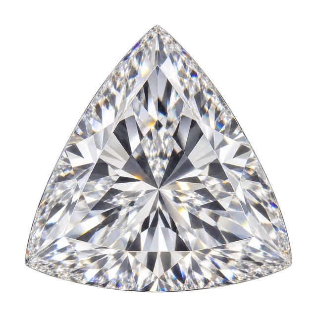 Top view of a loose trilliant-cut diamond