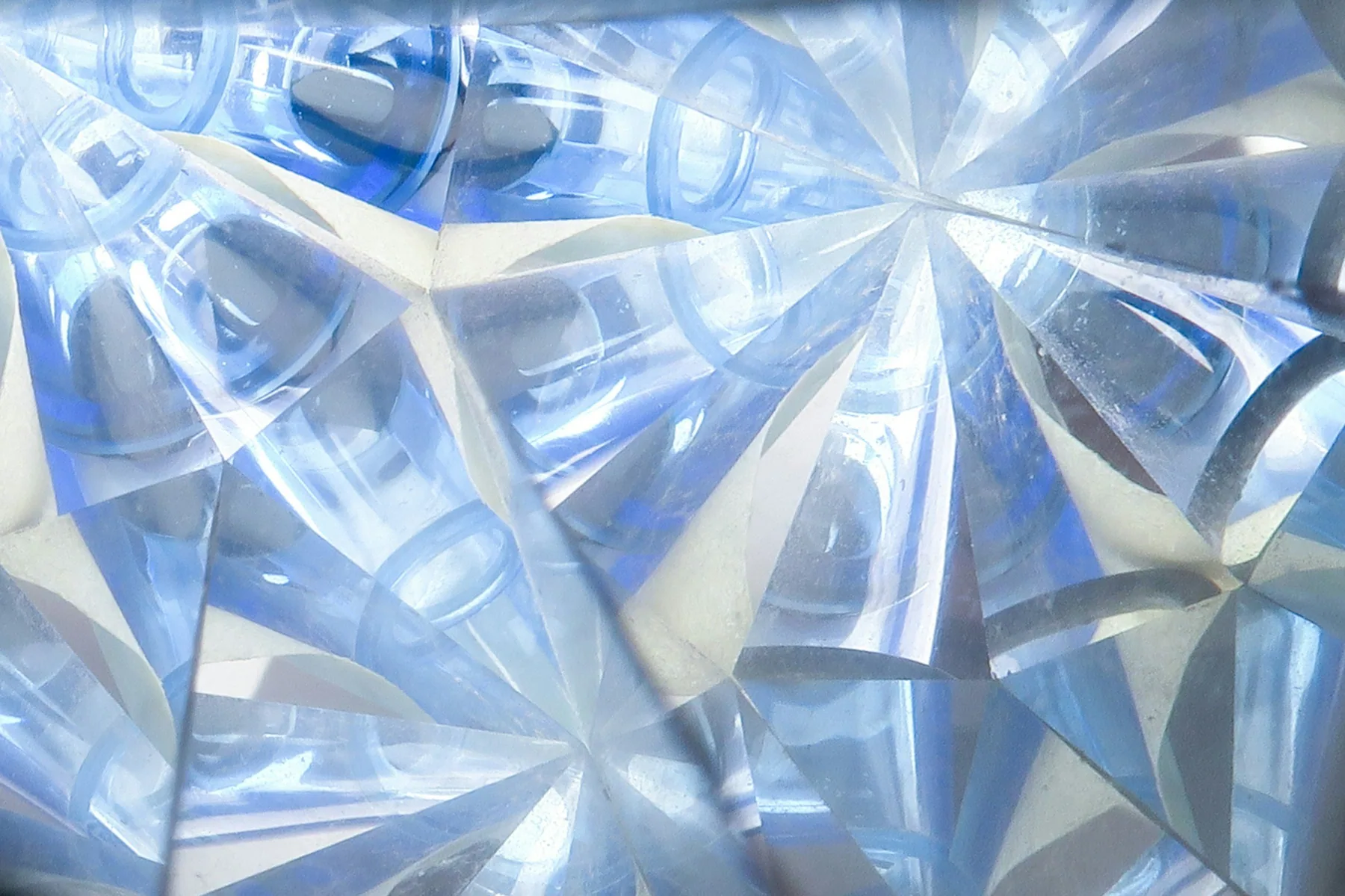 Macro view of reflective diamond facets