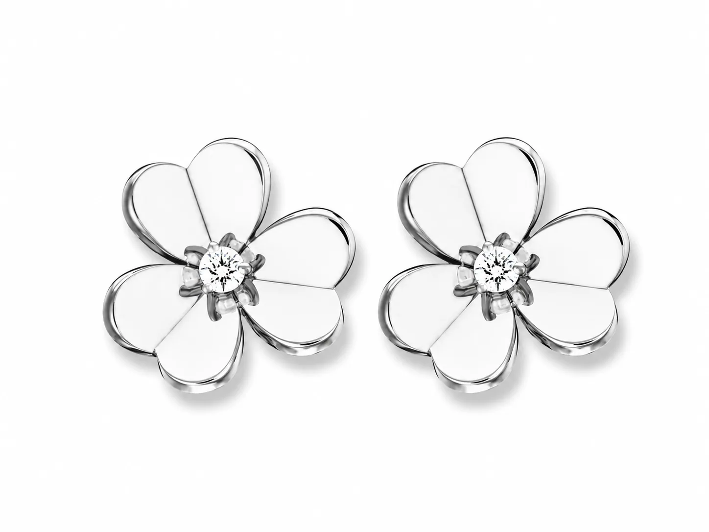 Floral diamond earrings