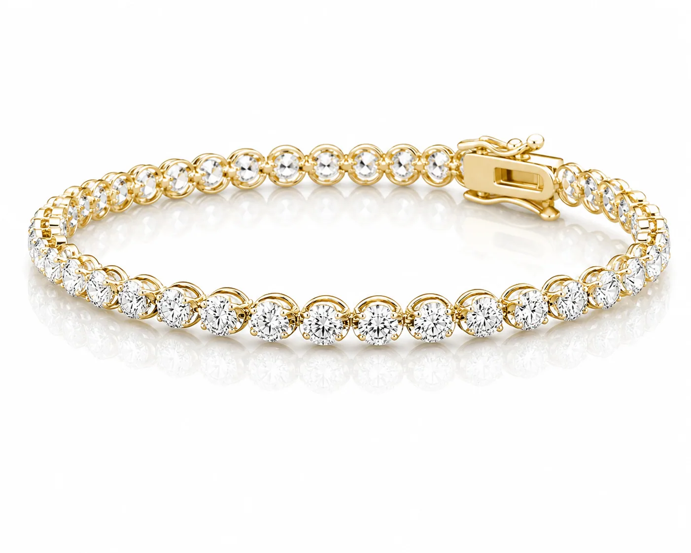 Yellow-gold diamond tennis bracelet
