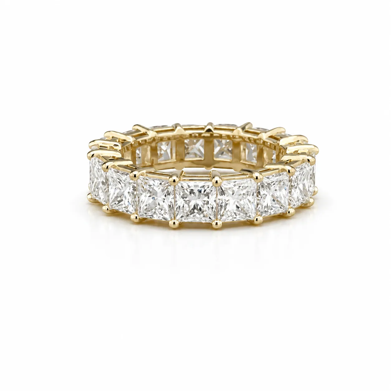 Emerald-cut diamond eternity band