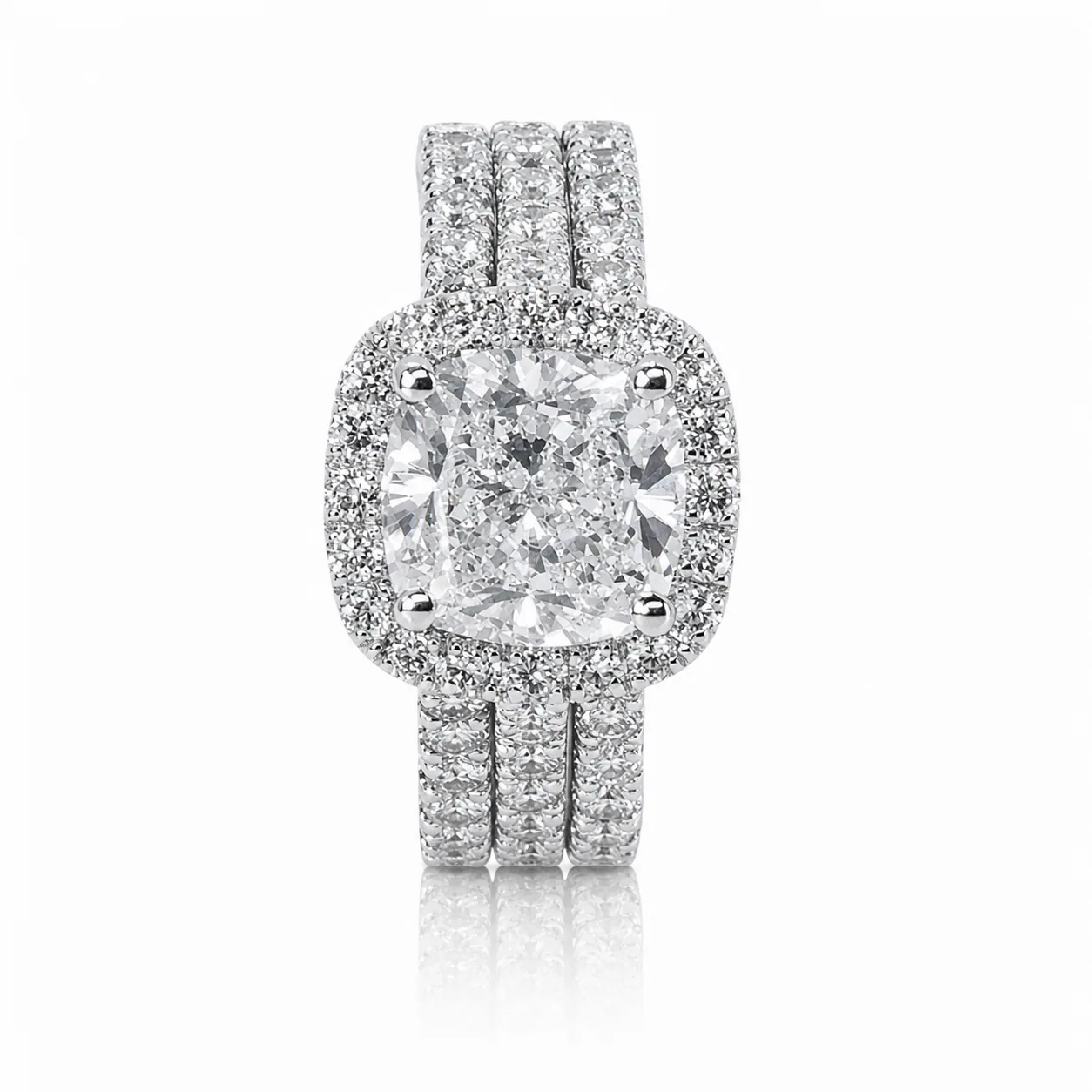 Diamond watch photographed on white